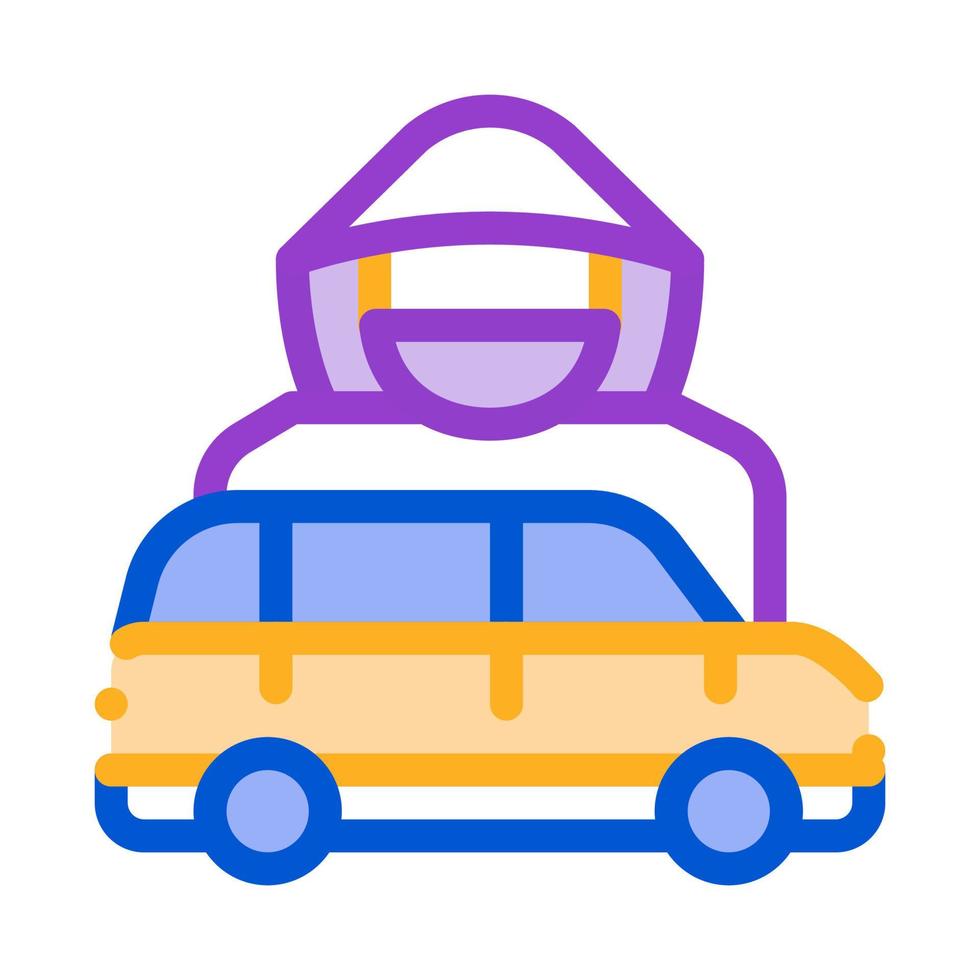 ilustración de contorno de vector de icono de logotipo de conductor de coche