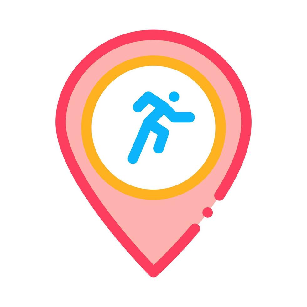 Runner Athlete Geolocation Icon Vector Outline Illustration