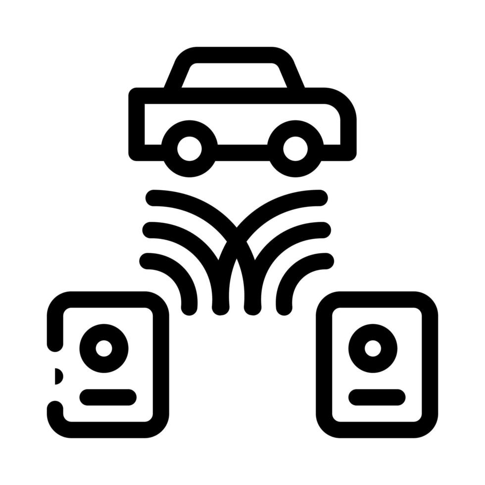 ilustración de contorno de vector de icono de capturador de coche de código