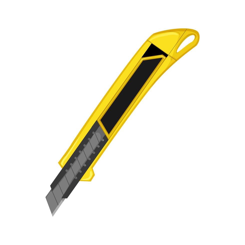 sharp cutter knife cartoon vector illustration