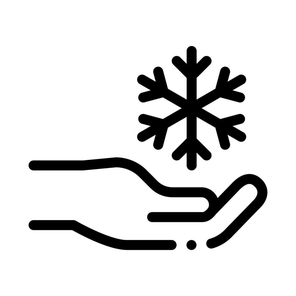 Fancy Snowflake Sign Icon Vector Outline Illustration