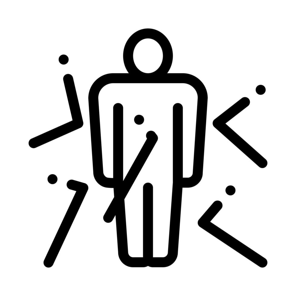 Bulletproof Person Man Icon Vector Outline Illustration