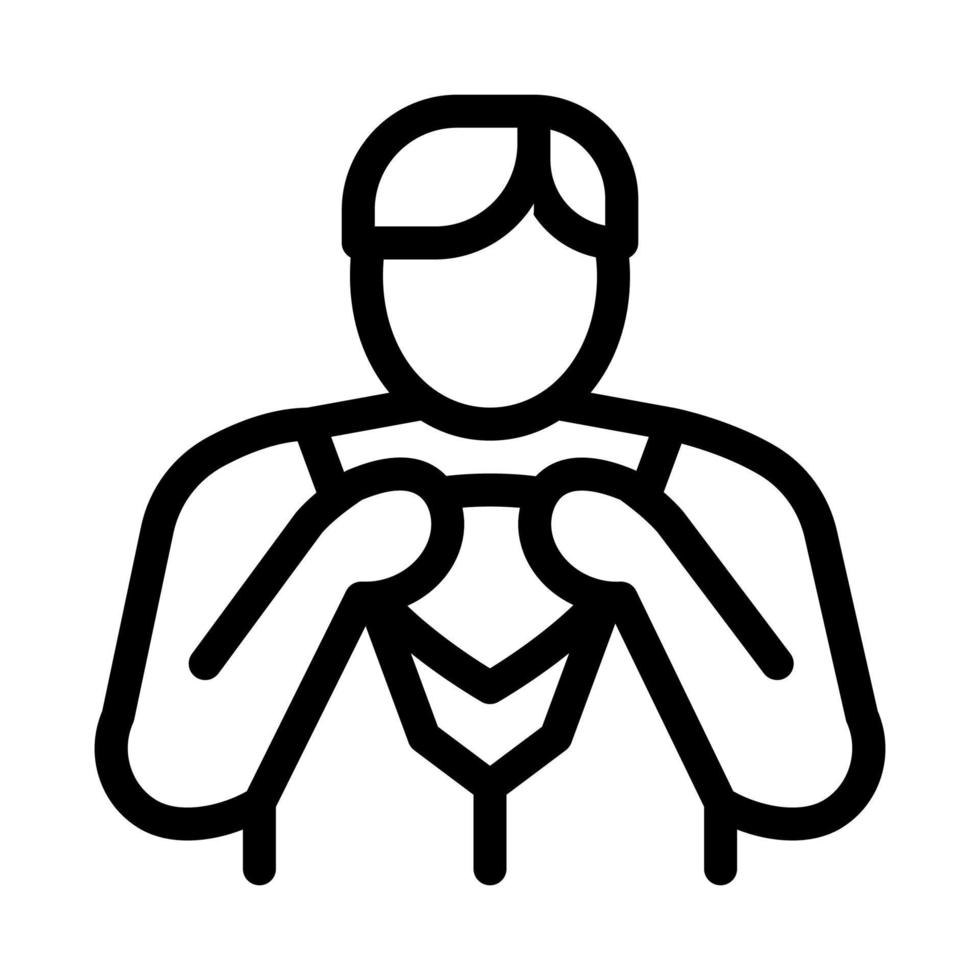 Removing Mask from Hero Icon Vector Outline Illustration