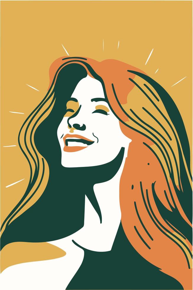 mujer adulta que ilustra el día internacional de la mujer con un personaje ficticio vector