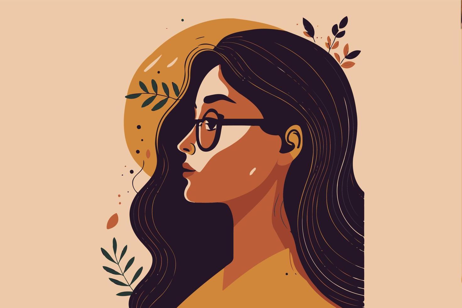 mujer adulta que ilustra el día internacional de la mujer con un personaje ficticio vector