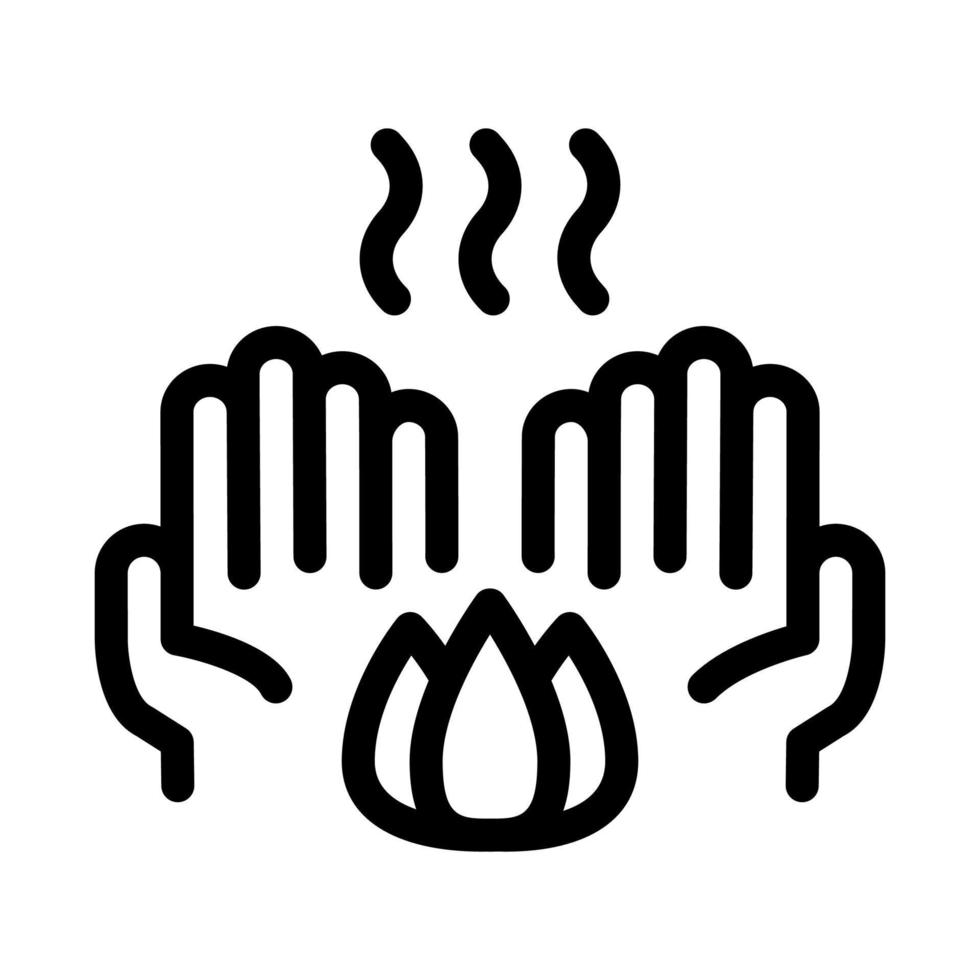 Hands Fragrant Flower Icon Outline Illustration vector