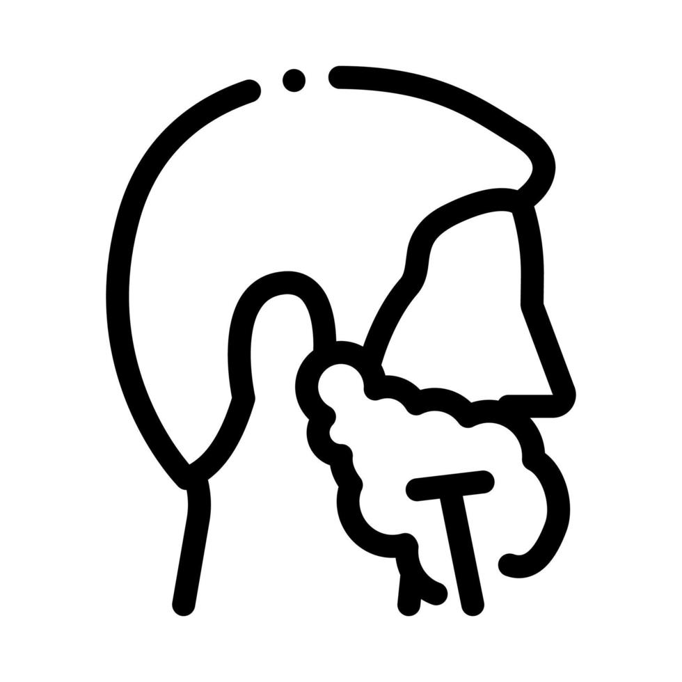 Man Shaving With Razor Icon Outline Illustration vector