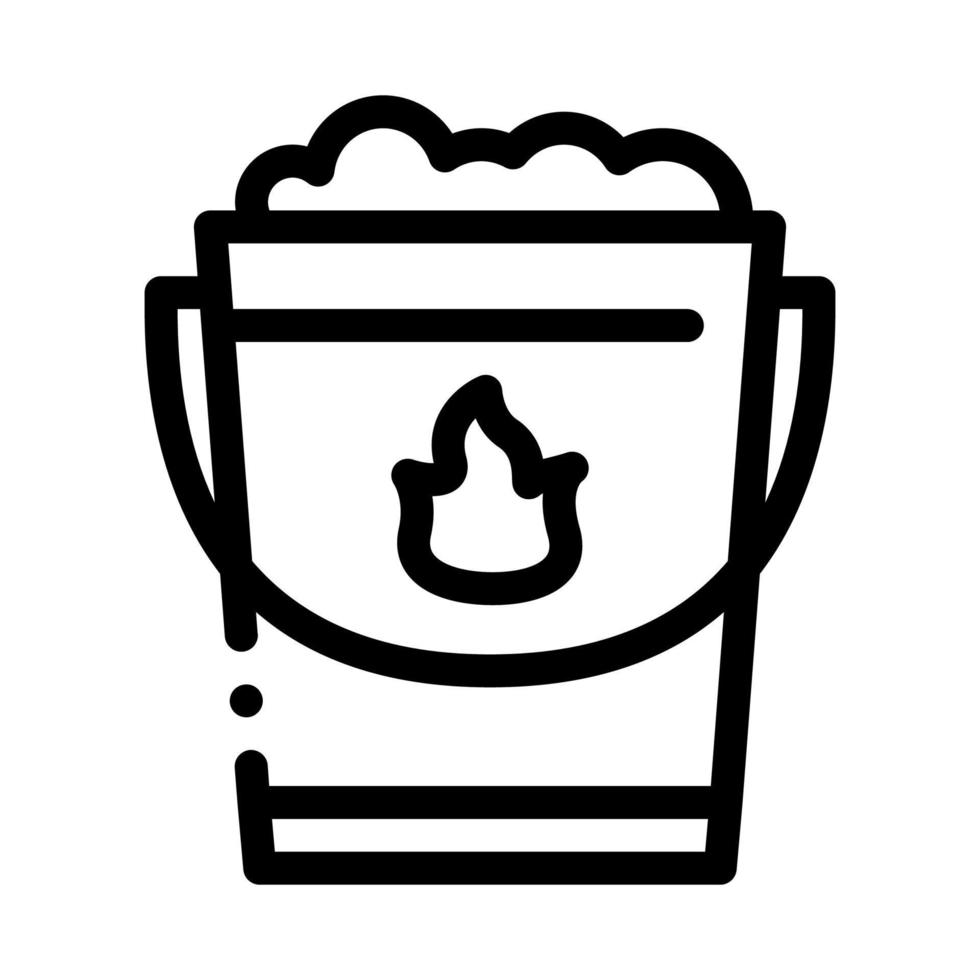Fire Bucket With Sand Icon Outline Illustration vector