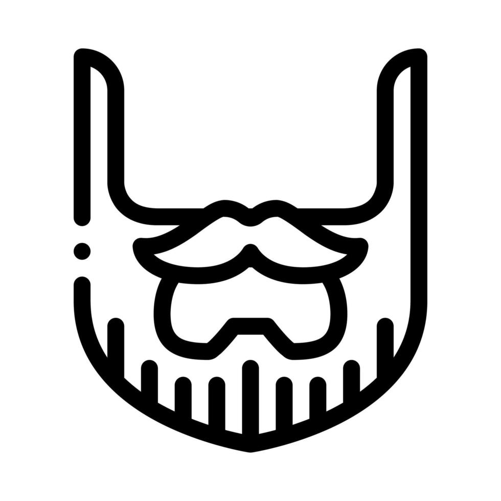 barba, bigote, bigote, icono, contorno, ilustración vector