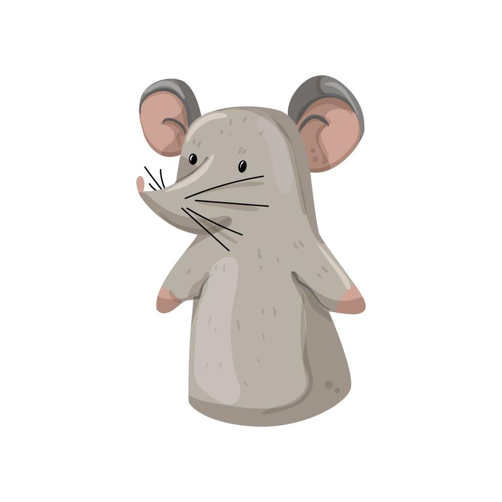 mouse hand puppet cartoon vector illustration