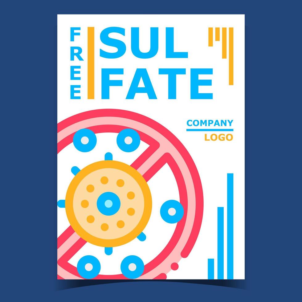 vector de cartel de publicidad creativa libre de sulfato