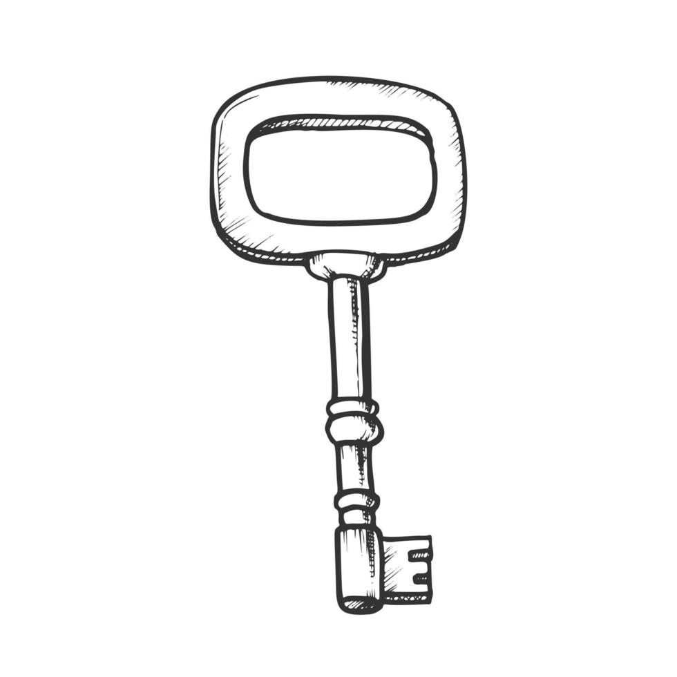 Key Beautiful Ethnic Access Element Ink Vector