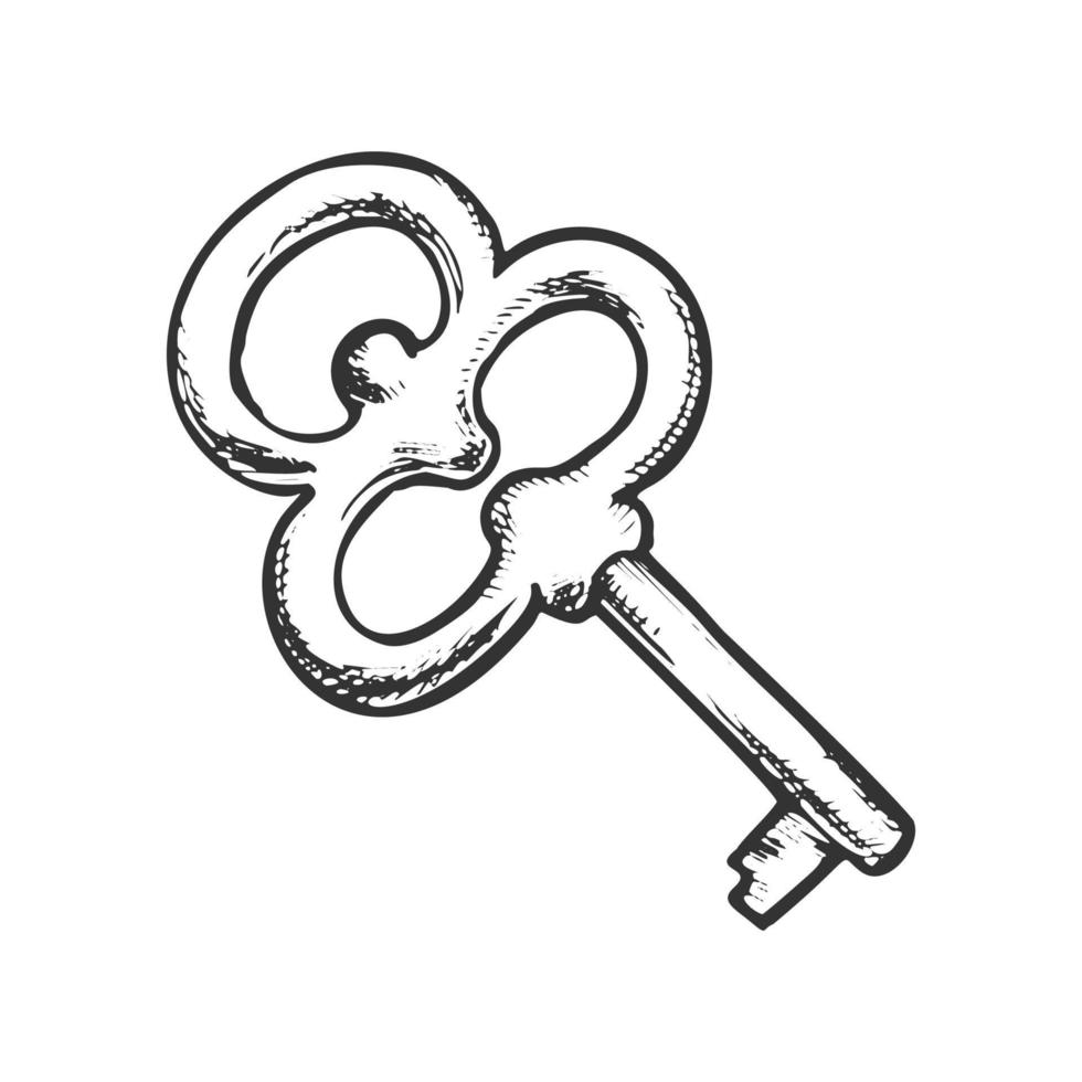 Key Filigree Old Design Antique Monochrome Vector