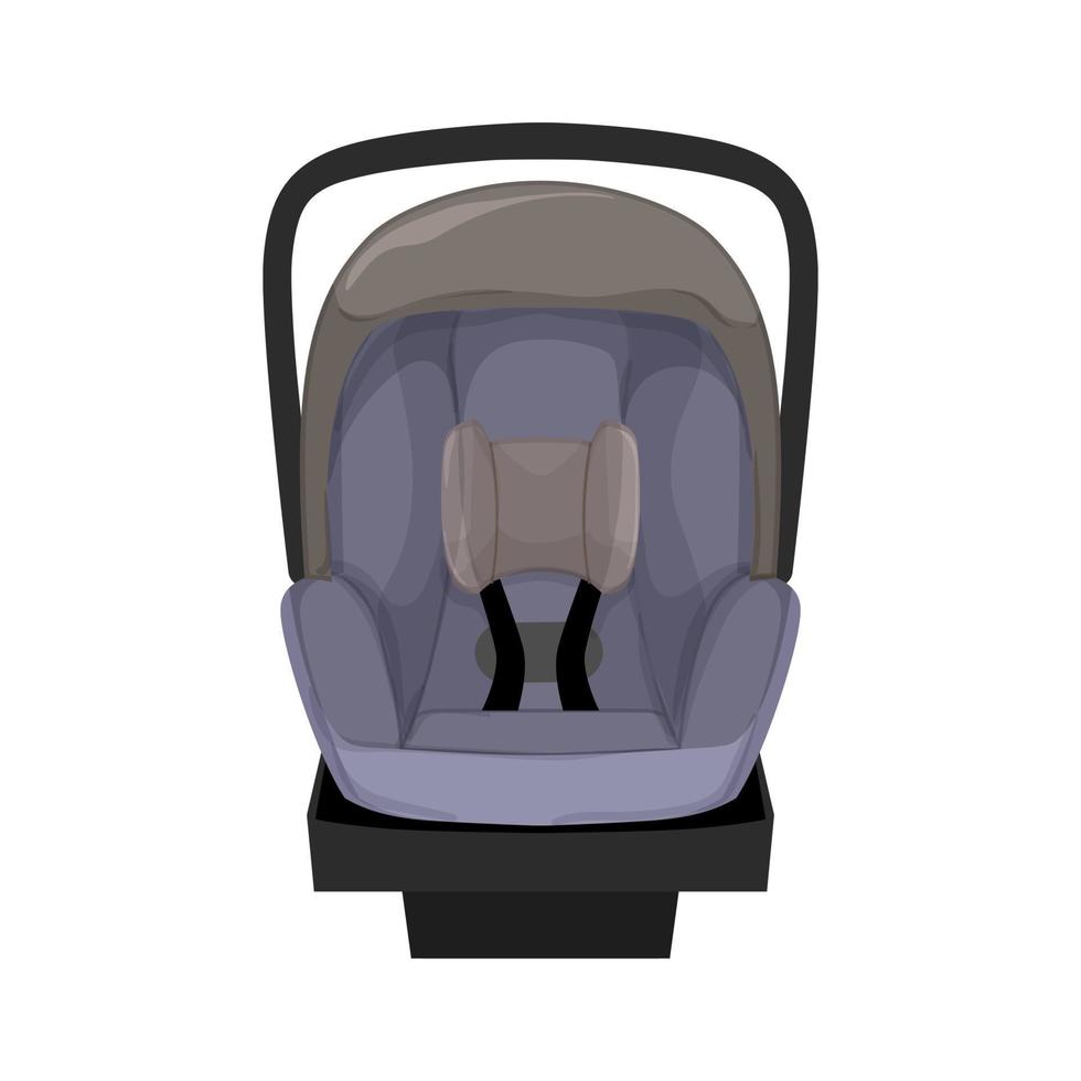 Ilustración de vector de dibujos animados de asiento de coche de bebé de niño