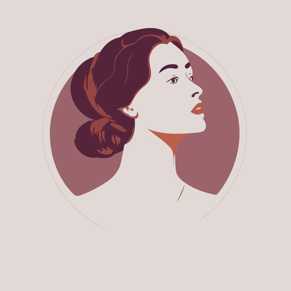 mujer adulta que ilustra el día internacional de la mujer con un personaje ficticio vector