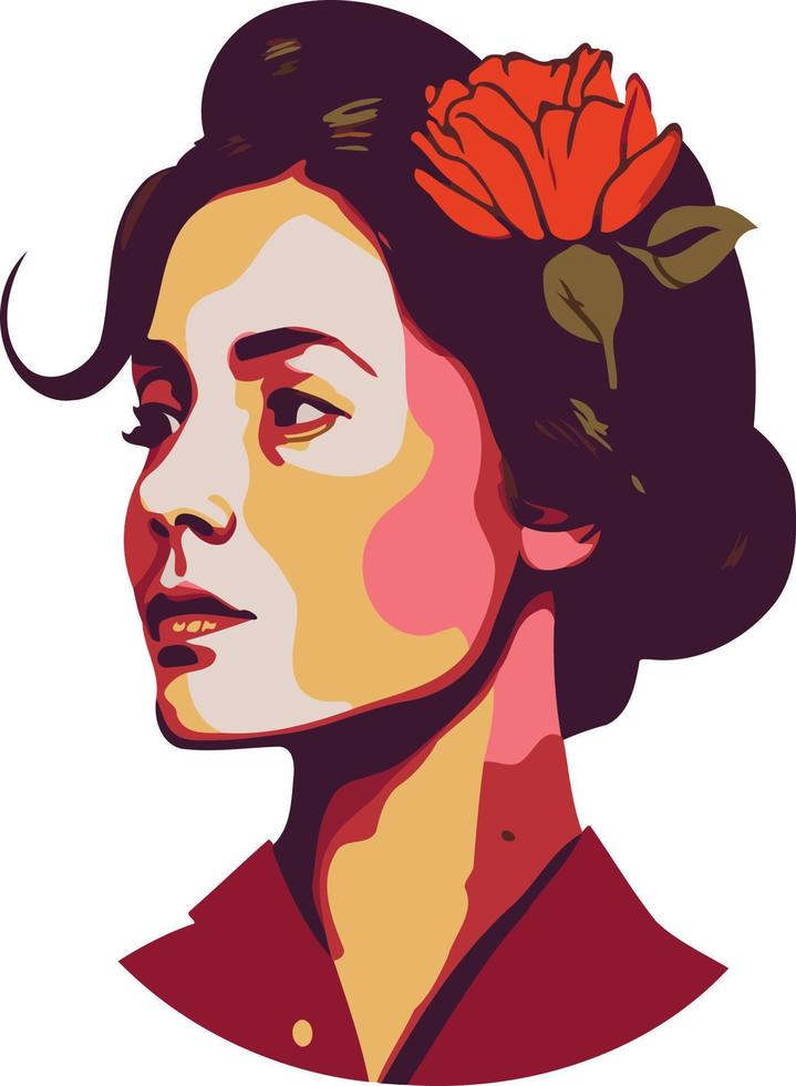 adult woman illustrating international women's day with fictional character vector