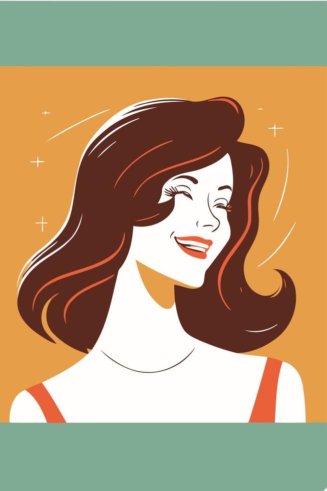 mujer adulta que ilustra el día internacional de la mujer con un personaje ficticio vector