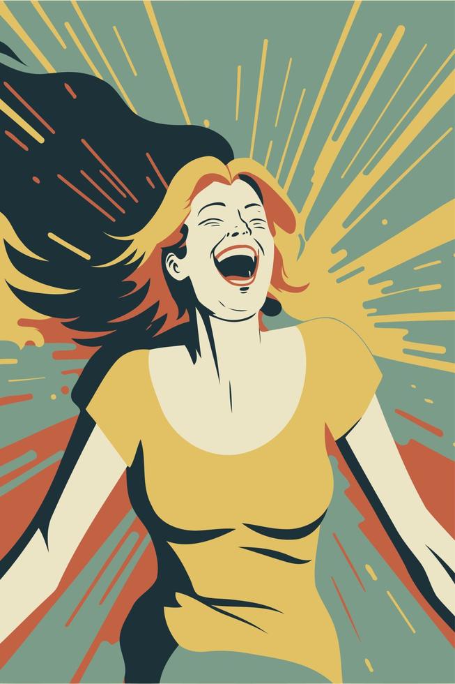 mujer adulta que ilustra el día internacional de la mujer con un personaje ficticio vector