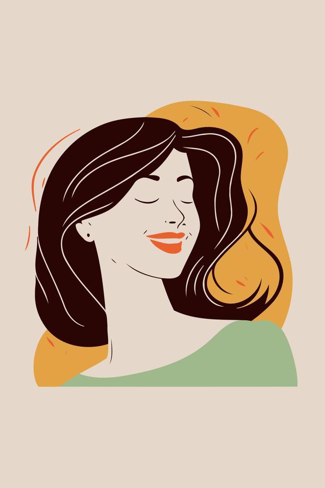 mujer adulta que ilustra el día internacional de la mujer con un personaje ficticio vector