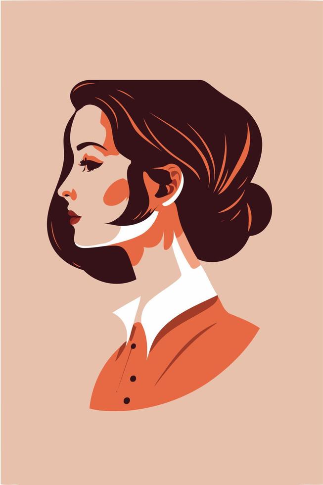 mujer adulta que ilustra el día internacional de la mujer con un personaje ficticio vector