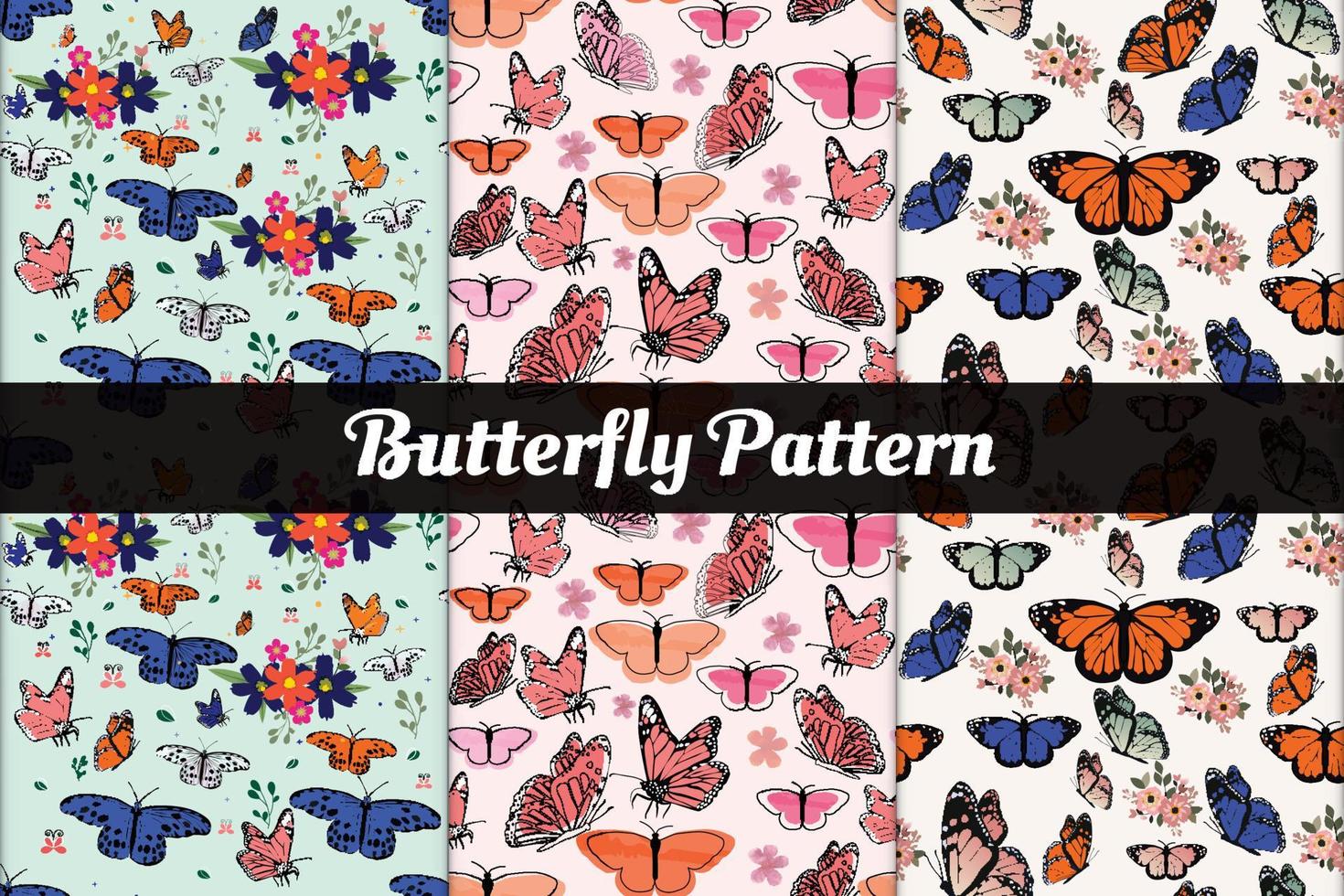 Seamless pattern with butterflies. Vector illustration