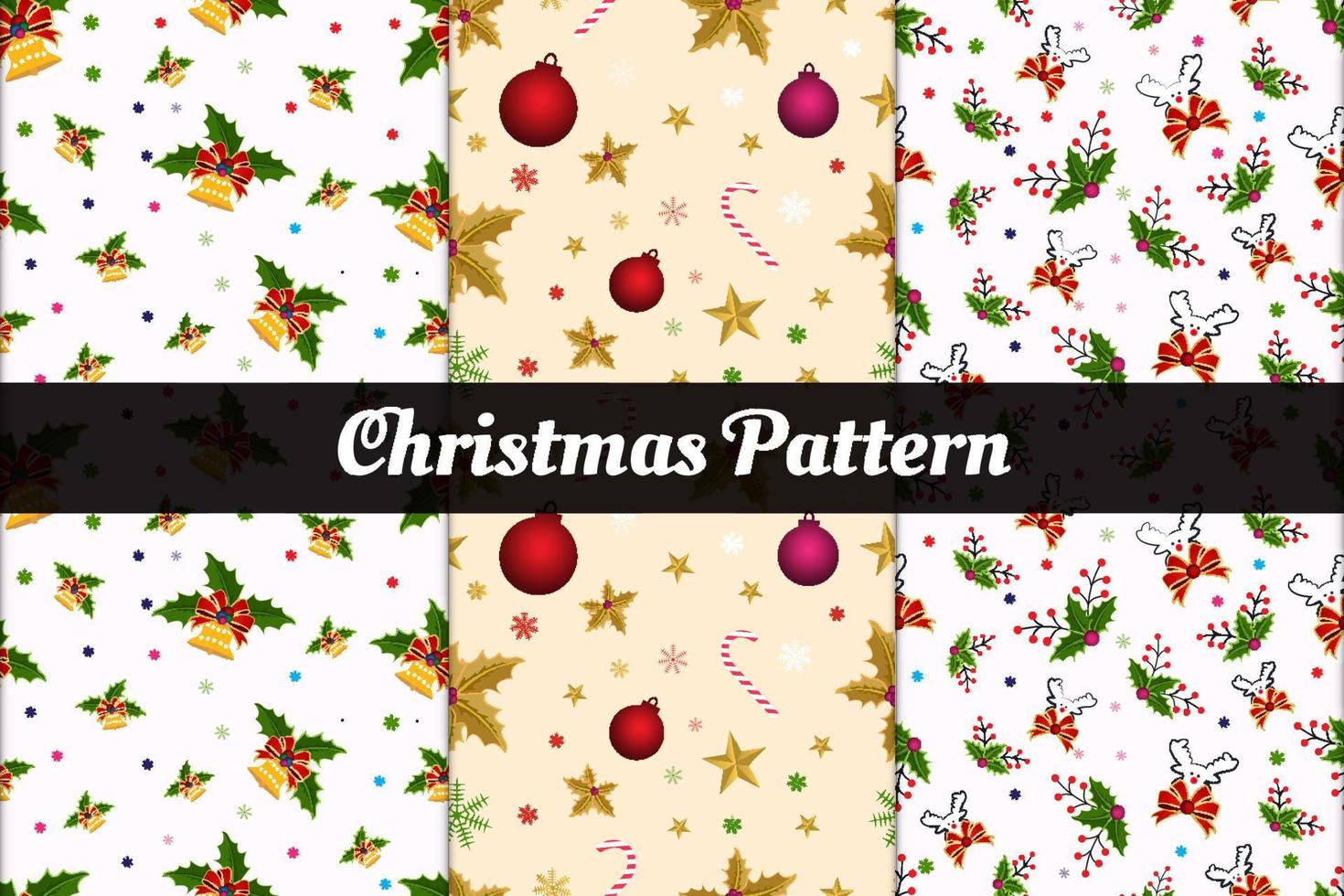 Christmass seamless patterns vector