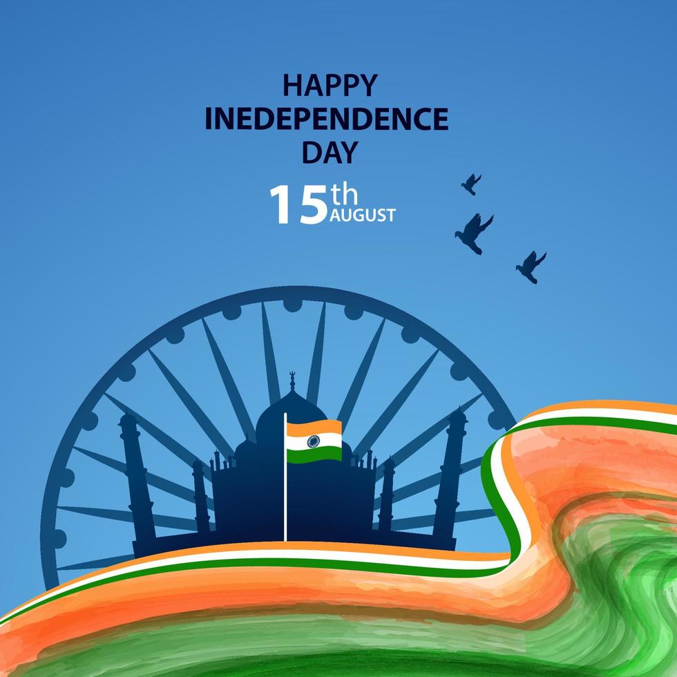 fondo indio para el 15 de agosto feliz día de la independencia de la india vector