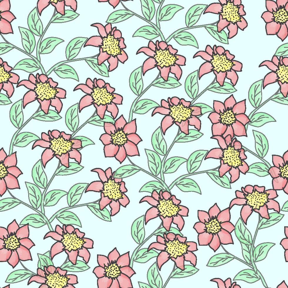 diseño de patrón floral acuarela vector