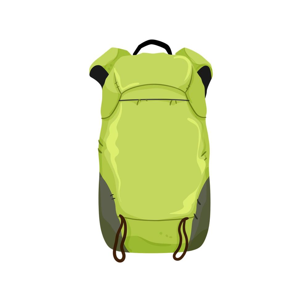 ilustración de vector de dibujos animados de campamento de mochila de equipaje