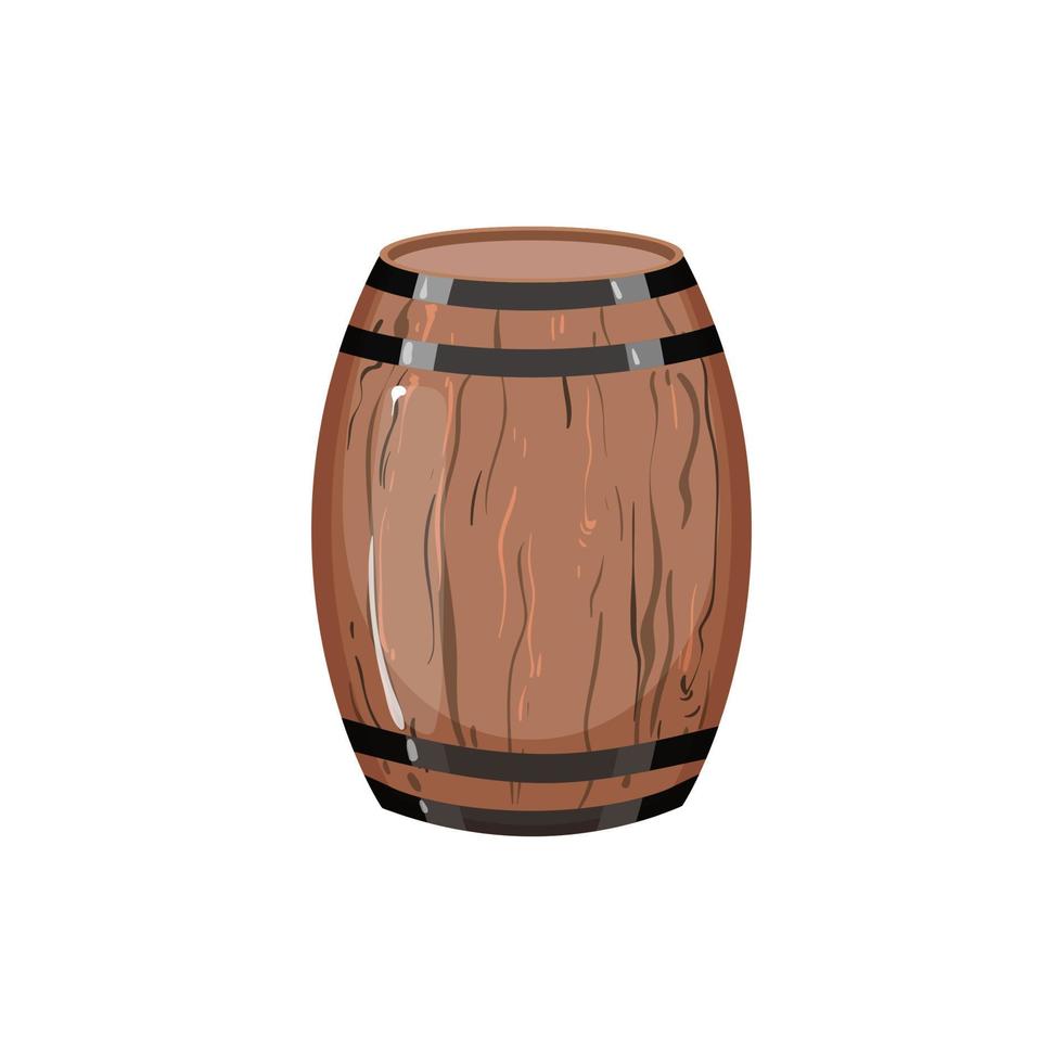 cask barrel wine cartoon vector illustration