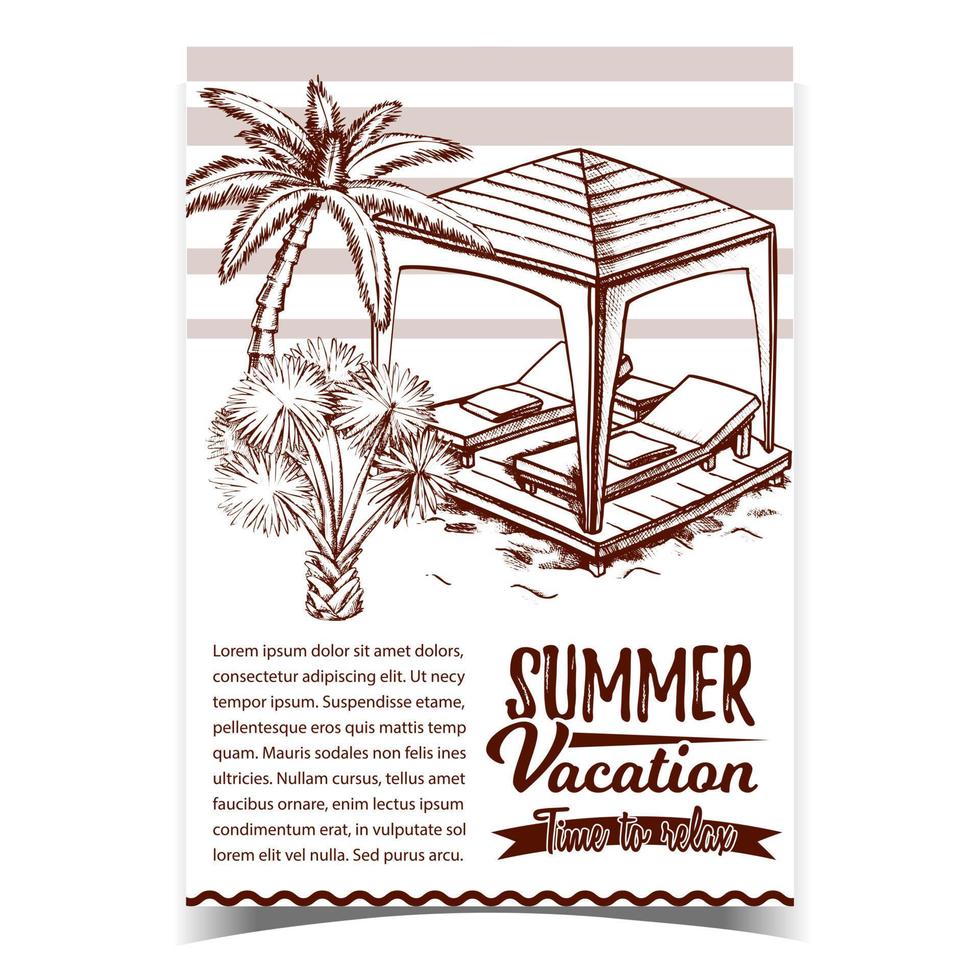 vacaciones de verano relajarse publicidad banner vector