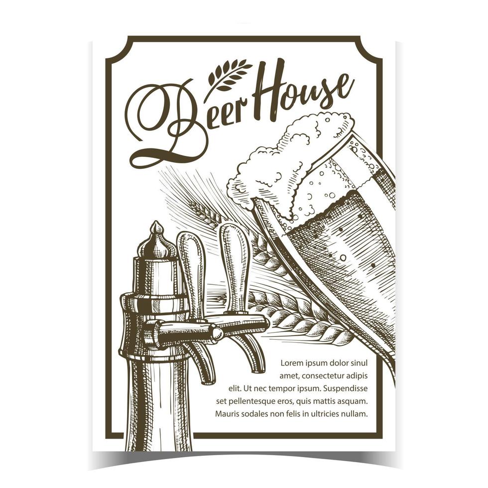 Beer House Freshness Drink Advertise Poster Vector
