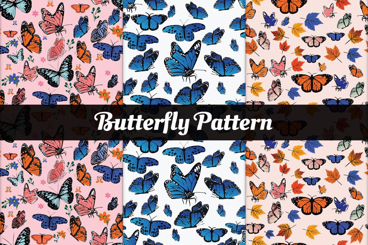 Seamless pattern with butterflies. Vector illustration