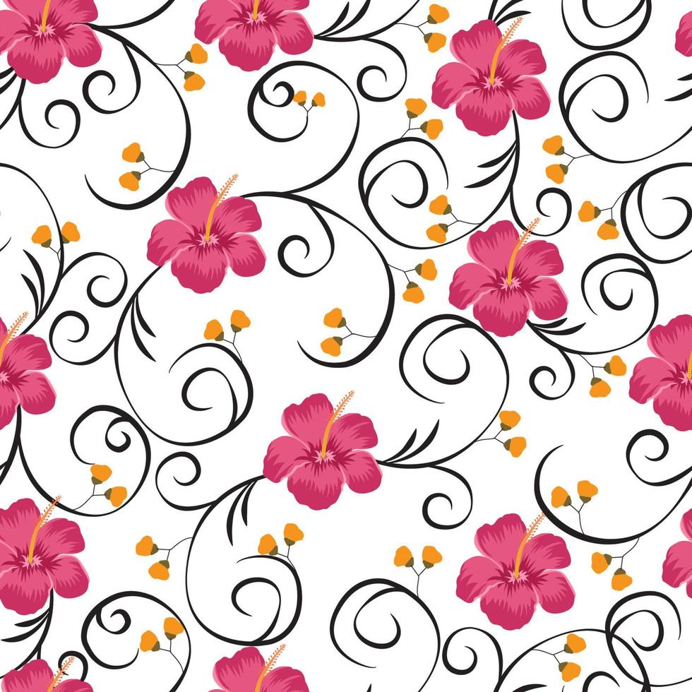 Hand drawn seamless floral pattern vector