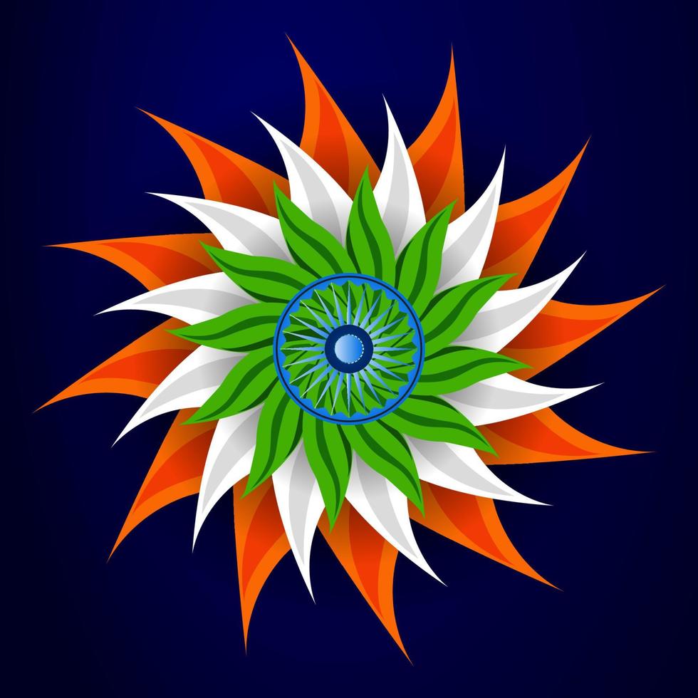 Indian flag floral background for independence day vector