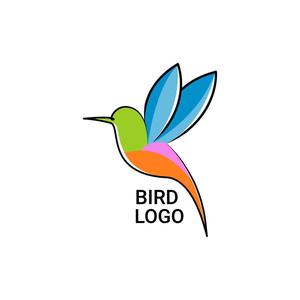 vector de logotipo de colibrí colorido moderno