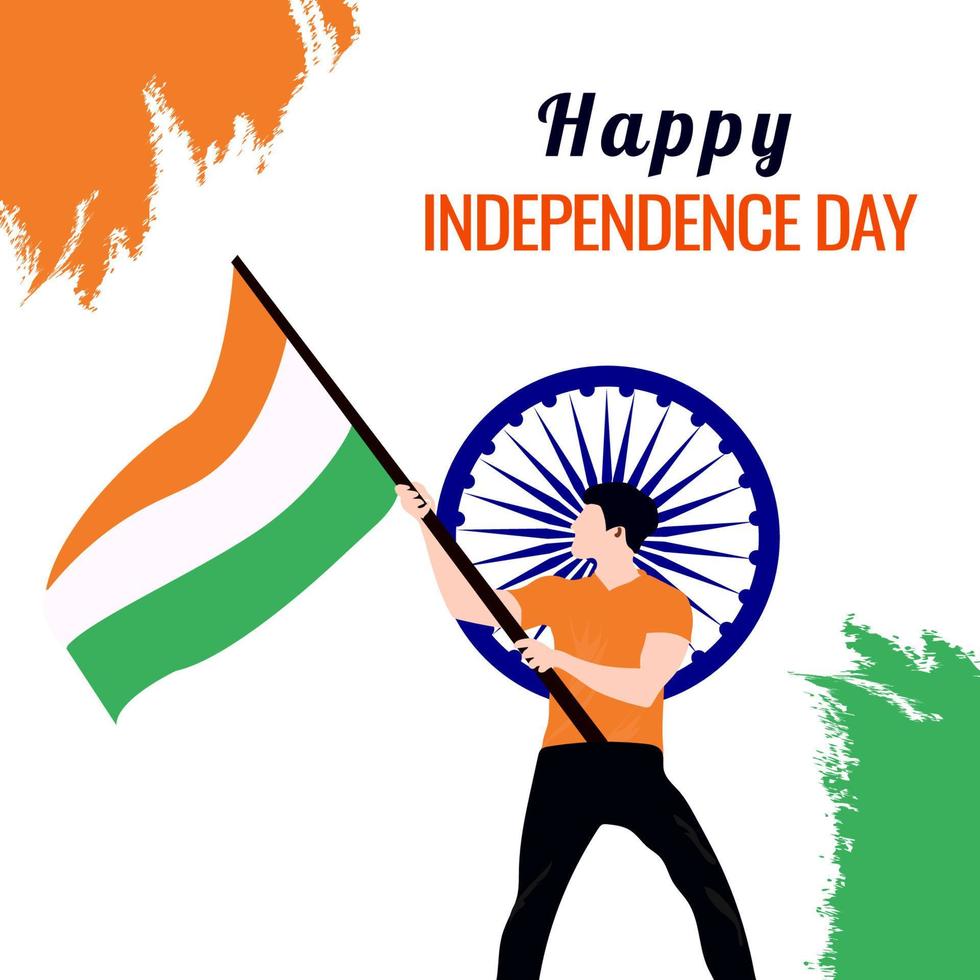 Indian flag background for independence day vector