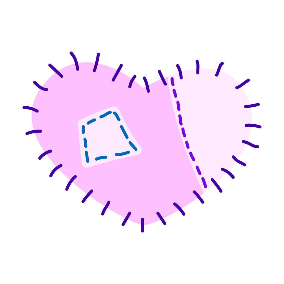 The heart of pechwork Doodle vector illustration