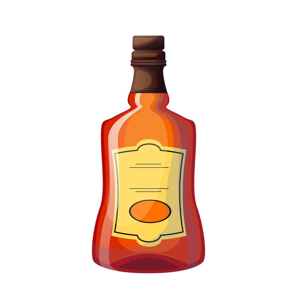Ilustración de vector de dibujos animados de botella de whisky