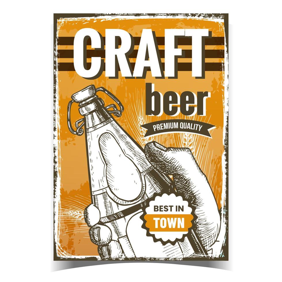 vector de cartel de publicidad creativa de cerveza artesanal