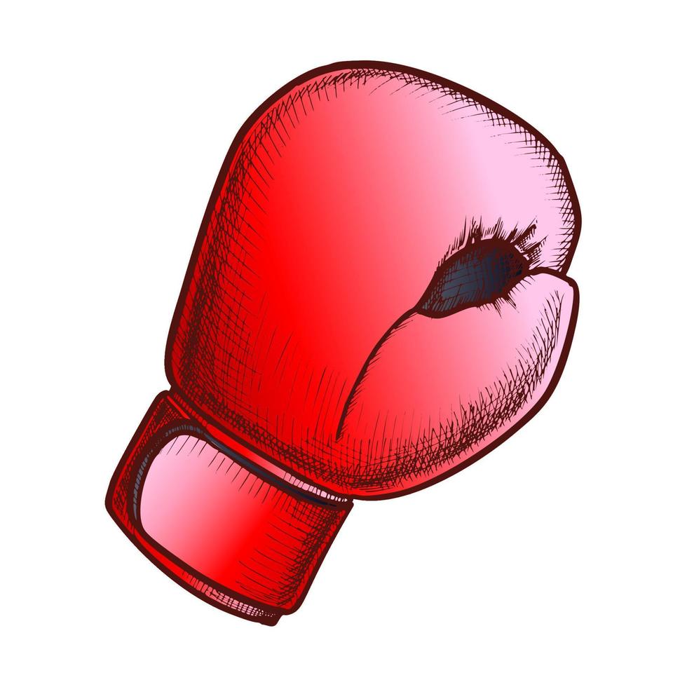 Boxing Glove For Sport Training Color Vector