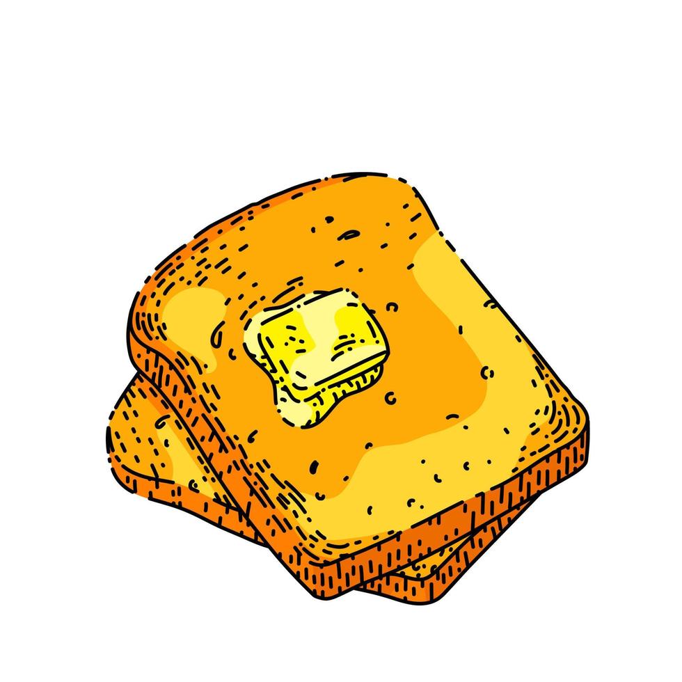 toast bread sketch hand drawn vector