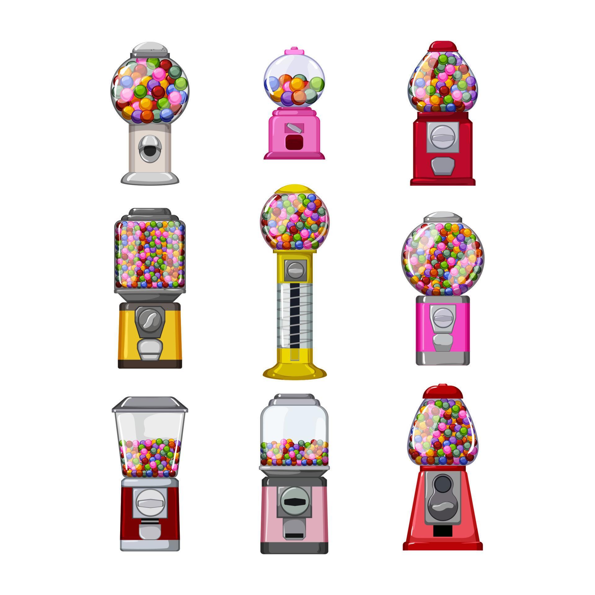 bubblegum machine set cartoon vector illustration 17588897 Vector Art