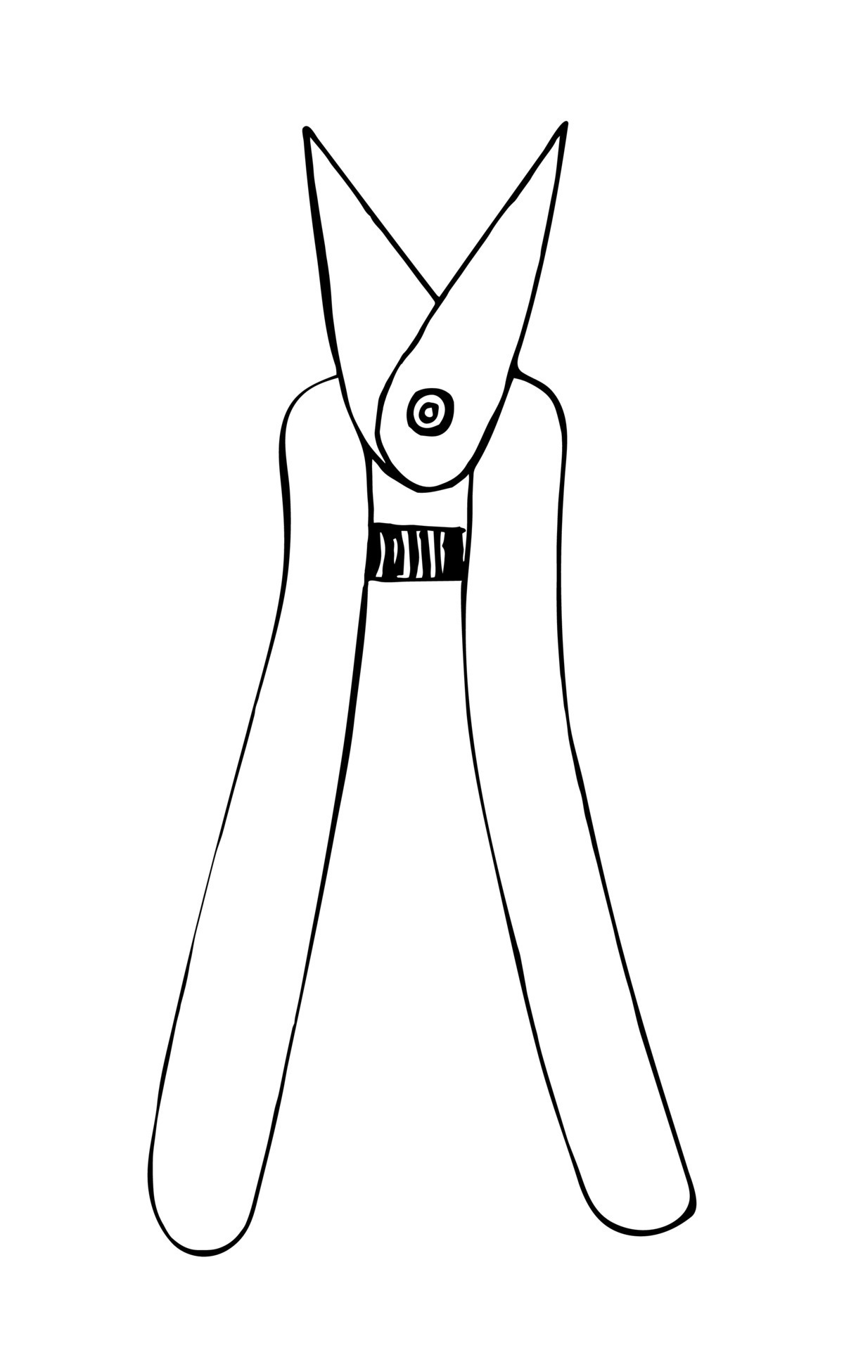 Garden shears doodle illustration. Secateurs vector outline