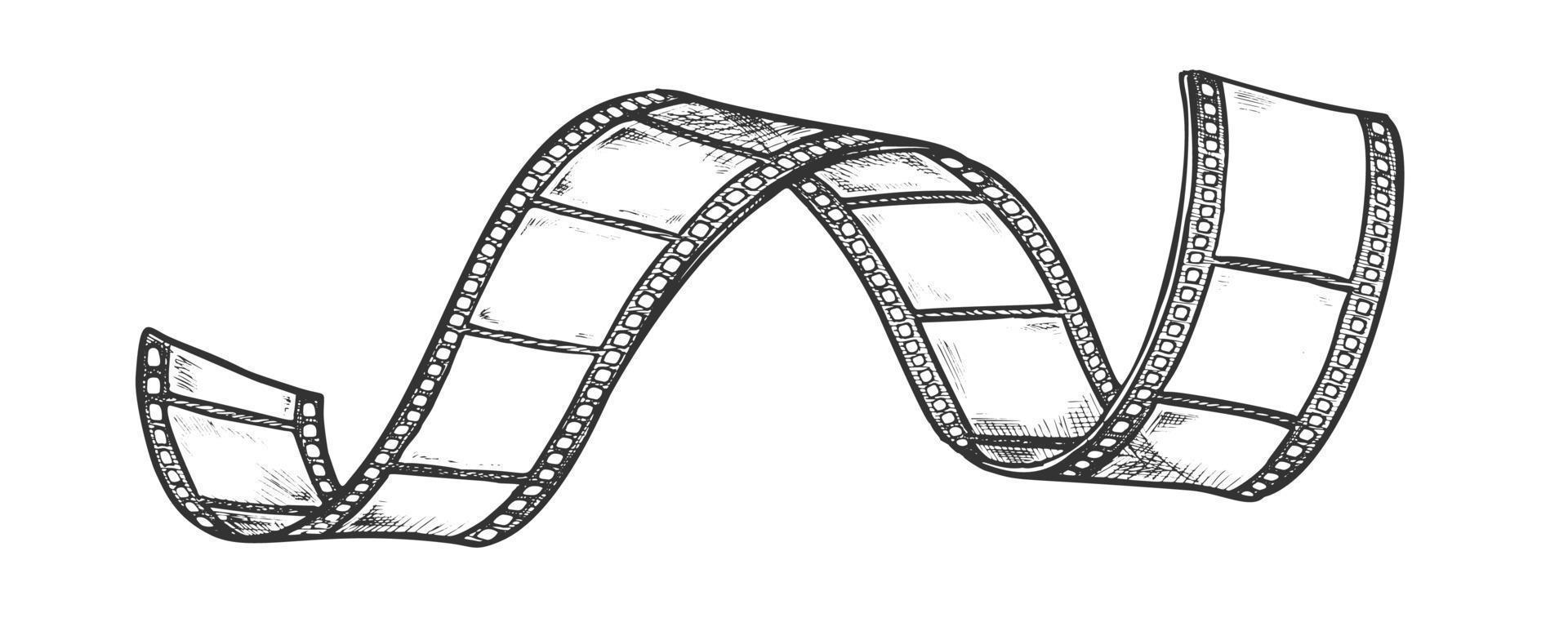 Filmstrip For Cinema Projector Monochrome Vector