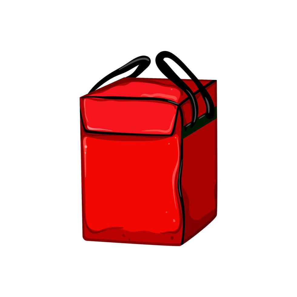 restaurant food delivery bag cartoon vector illustration