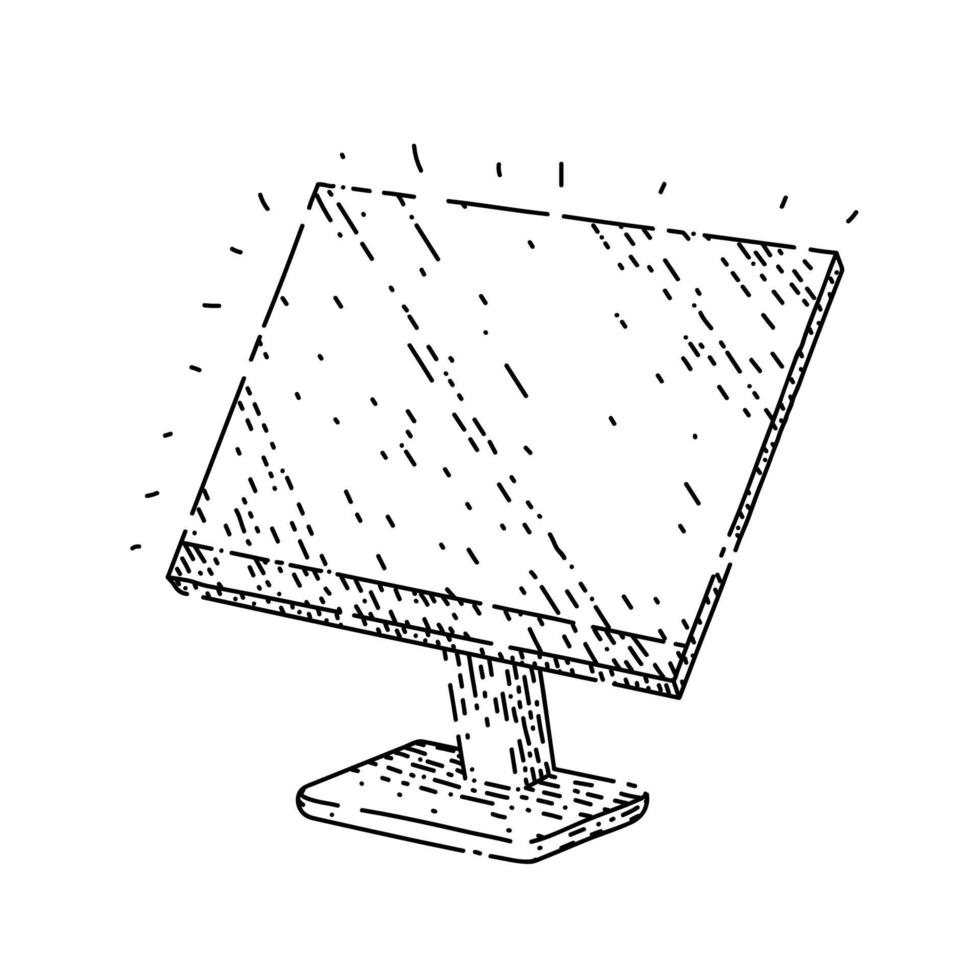 screen monitor sketch hand drawn vector