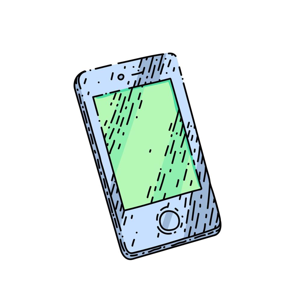 vector dibujado a mano de boceto de pantalla de teléfono