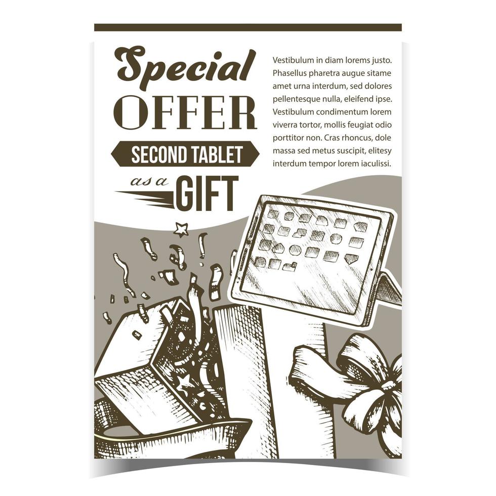 oferta especial caja de regalo publicidad cartel vector