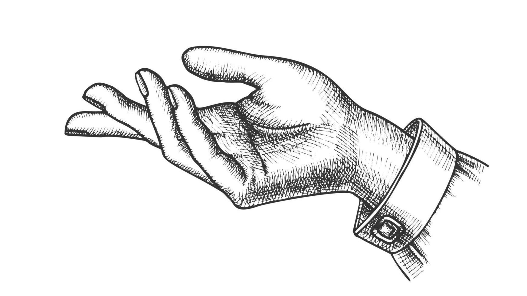 Girl Hand Gesture Show Direction Handdrawn Vector